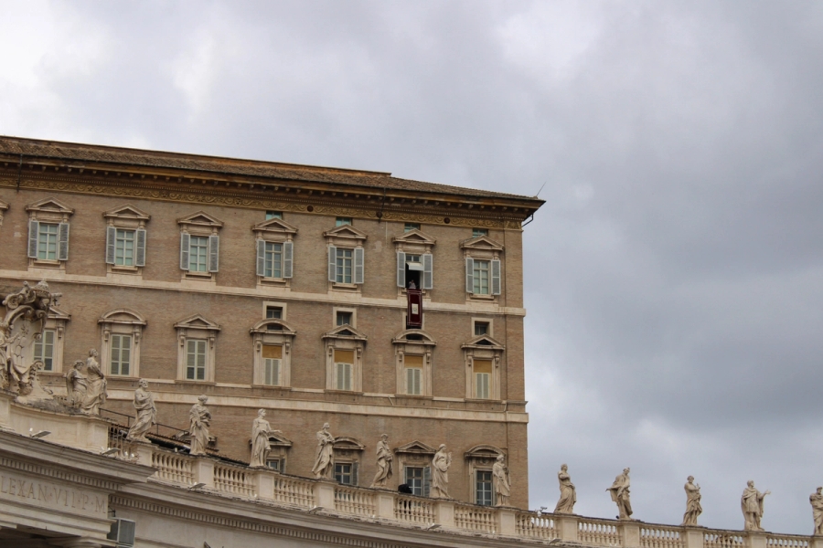 Open window of Pope in Vatican City.