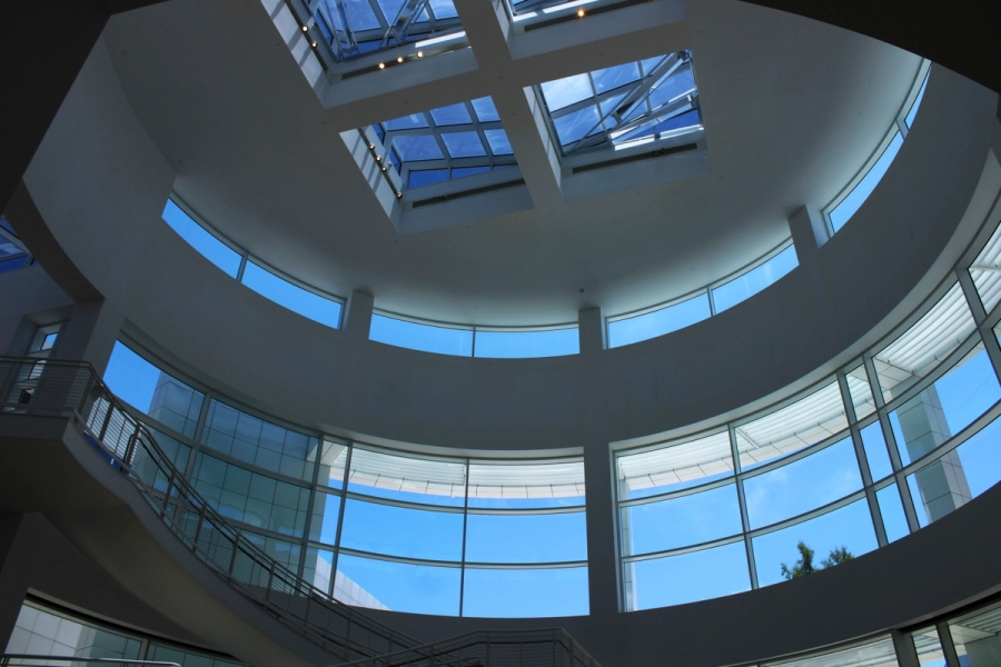 Inside the Getty Museum entrance.