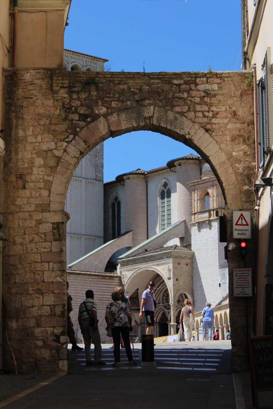 Arch entrance to church in Assisi.