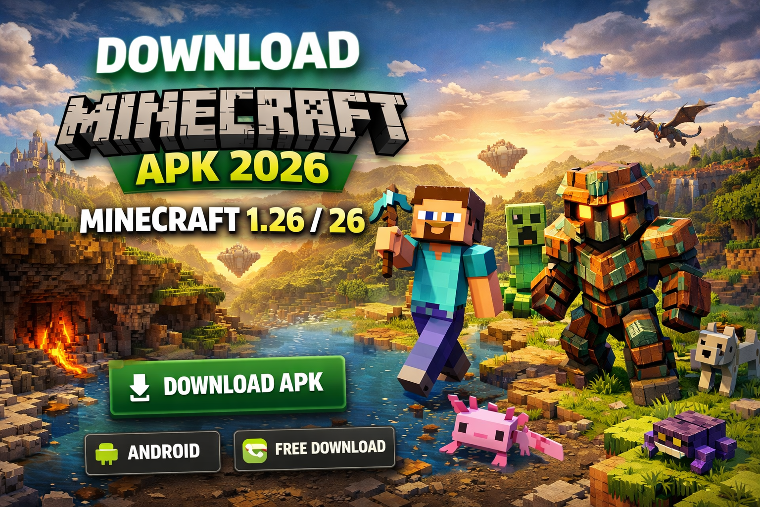 Download Minecraft apk 2026: Minecraft 1.26 / 26