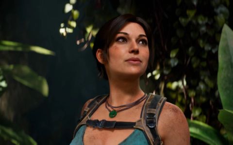 A close-up of Lara Croft's face in Tomb Raider: Legacy of Atlantis
