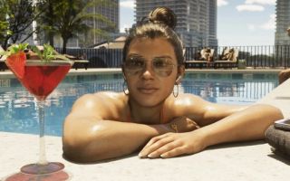 Lucia by the pool in Grand Theft Auto 6