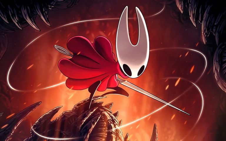 Hornet and her Needle in artwork for Hollow Knight: Silksong