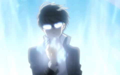 The main character of Persona 4 in an anime cutscene
