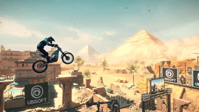 A player leaping a jump in Ubisoft's Trials Rising