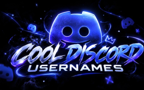 Cool Discord Usernames title in neon lettering beneath a glowing blue Discord logo