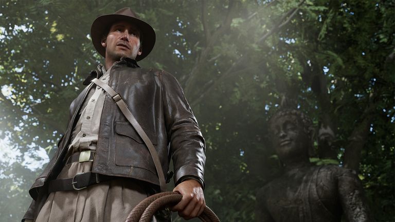 Indiana Jones with his whip in Indiana Jones and the Great Circle