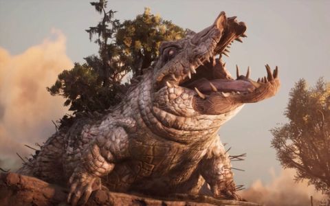 A crocodile character roaring in South of Midnight, an Xbox game