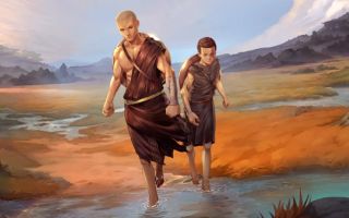 Kratos and his friend in artwork for God of War: Sons of Sparta