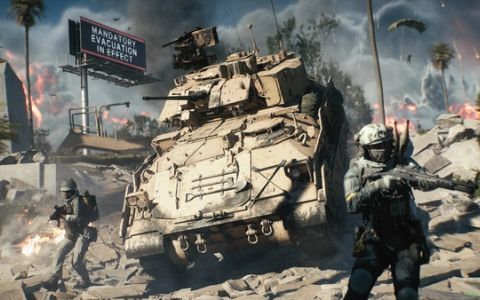Soldiers and a tank in Battlefield RedSec