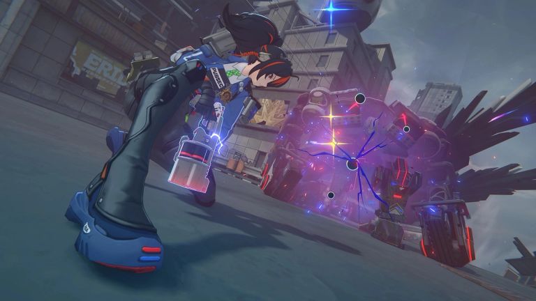 A character attacking an enemy in the HoYoverse game Zenless Zone Zero