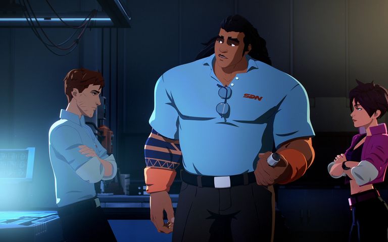 Three characters in civilian clothes in Dispatch
