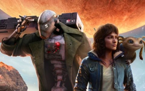 Kay and her robot friend in Star Wars Outlaws