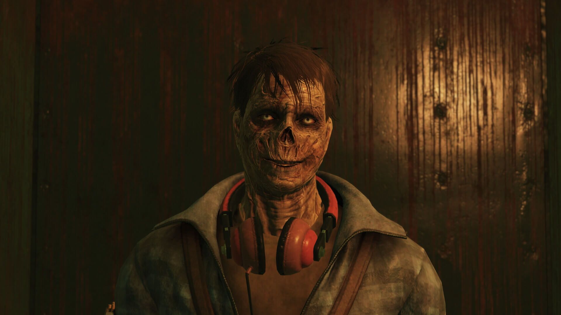 A ghoul with headphones on in Fallout 76