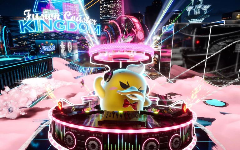 A yellow creature DJing in Foamstars