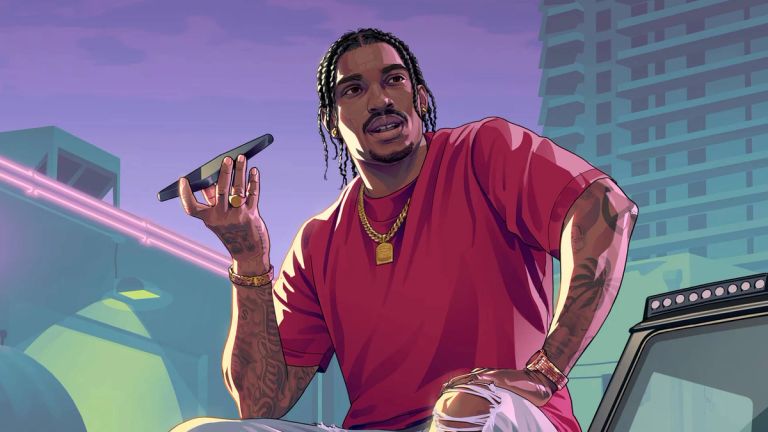 A character holding a smartphone to their ear in Grand Theft Auto 6