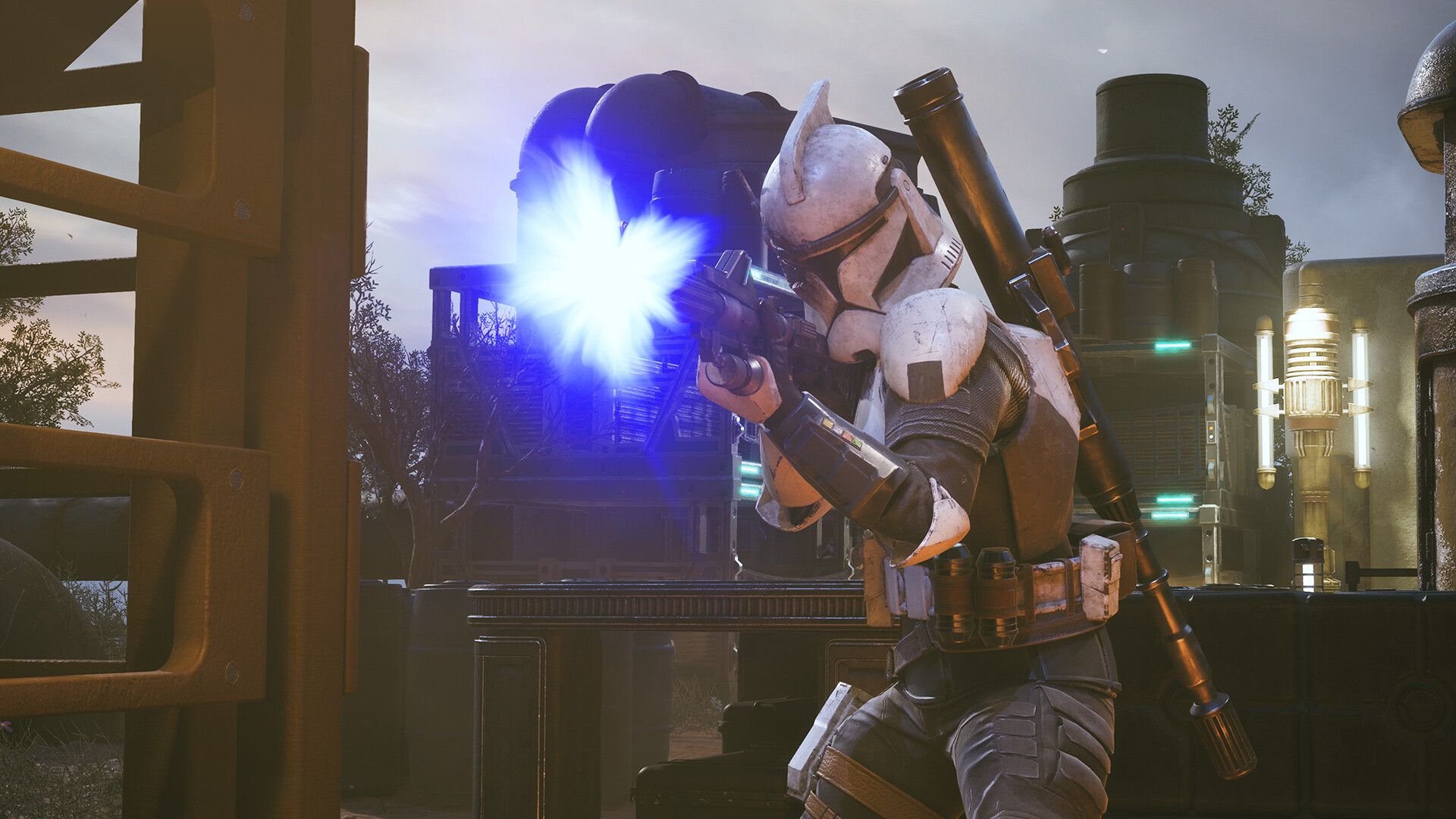 A trooper firing a weapon in Star Wars: Zero Company
