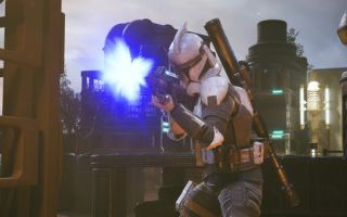 A trooper firing a weapon in Star Wars: Zero Company