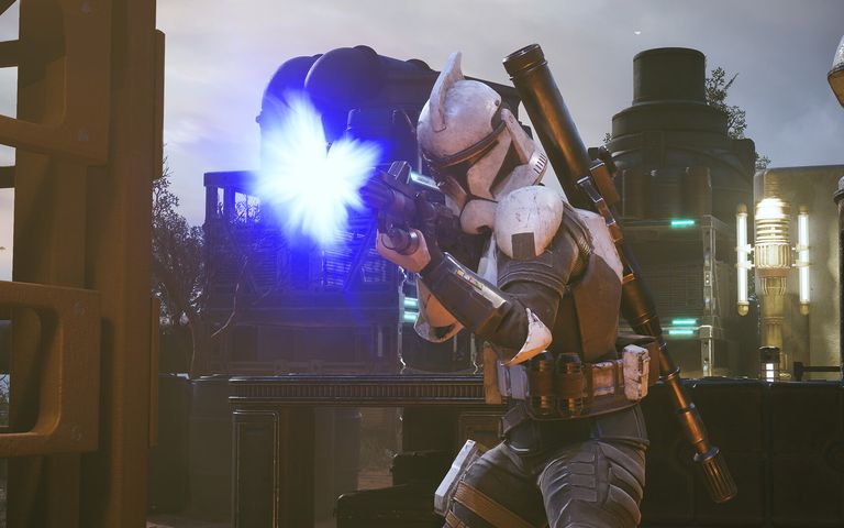 A trooper firing a weapon in Star Wars: Zero Company