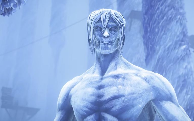 A frozen Titan in the Attack on Titan Assassin's Creed Shadows collaboration
