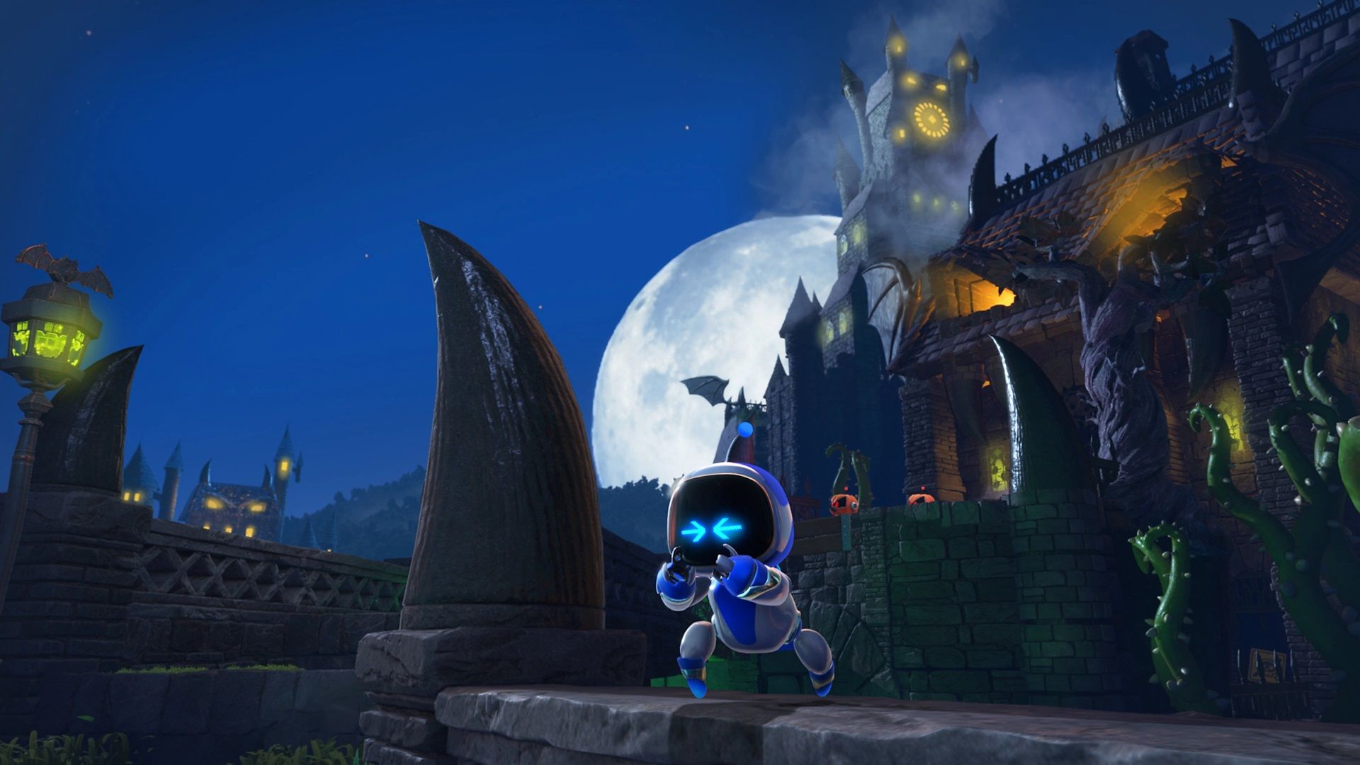 Astro looking scared in Astro Bot