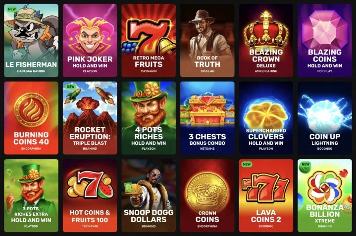 HadesBet slot library grid