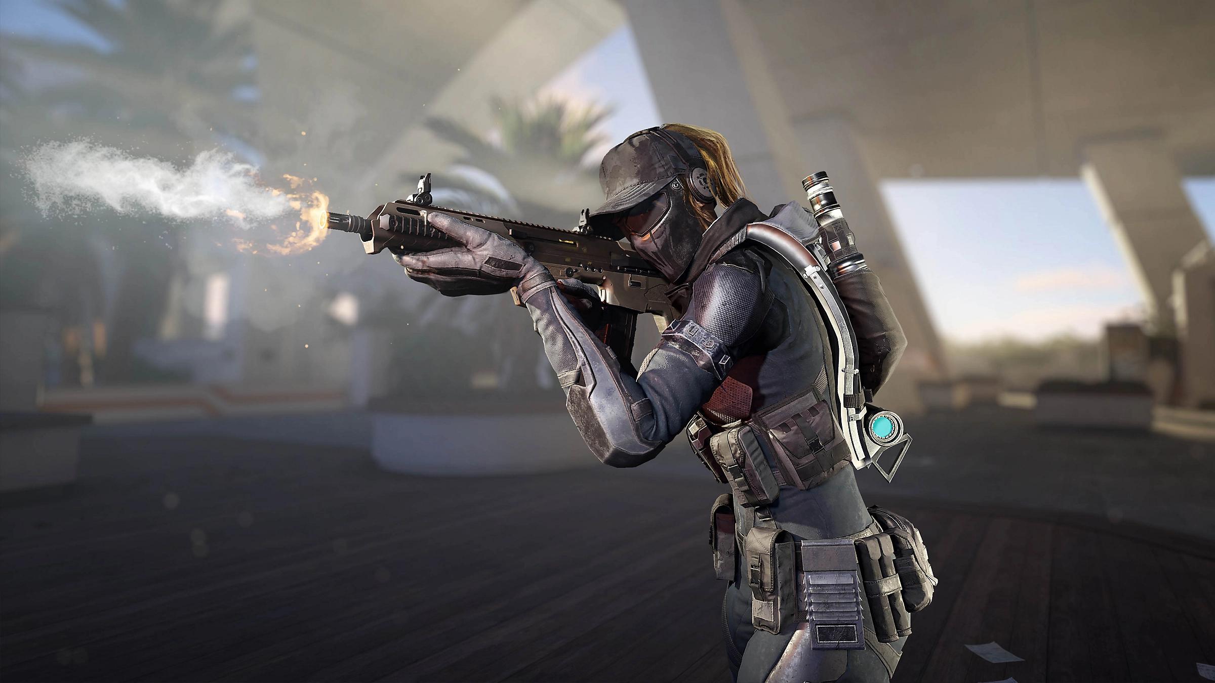 An operative firing a gun in XDefiant