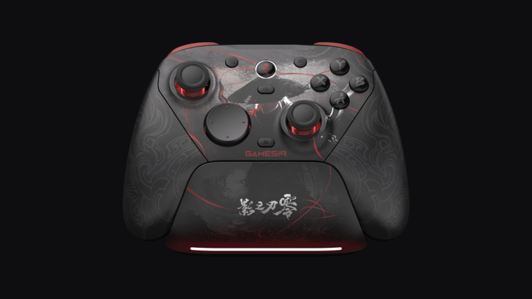 GameSir G7 Pro 8K PC Phantom Blade Zero Edition controller with its charging dock