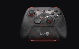GameSir G7 Pro 8K PC Phantom Blade Zero Edition controller with its charging dock