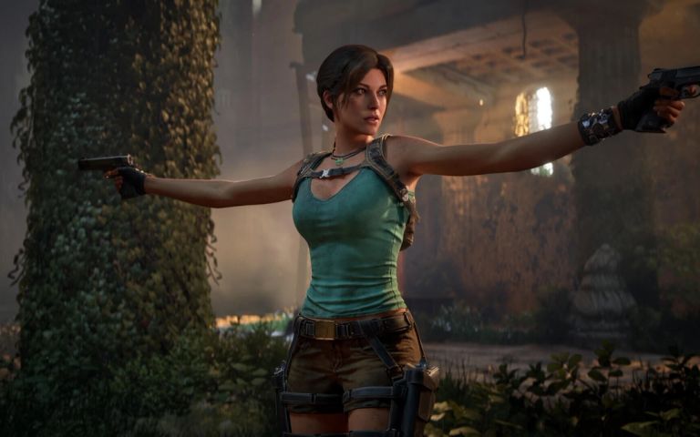 Lara with her guns held out in Tomb Raider: Legacy of Atlantis
