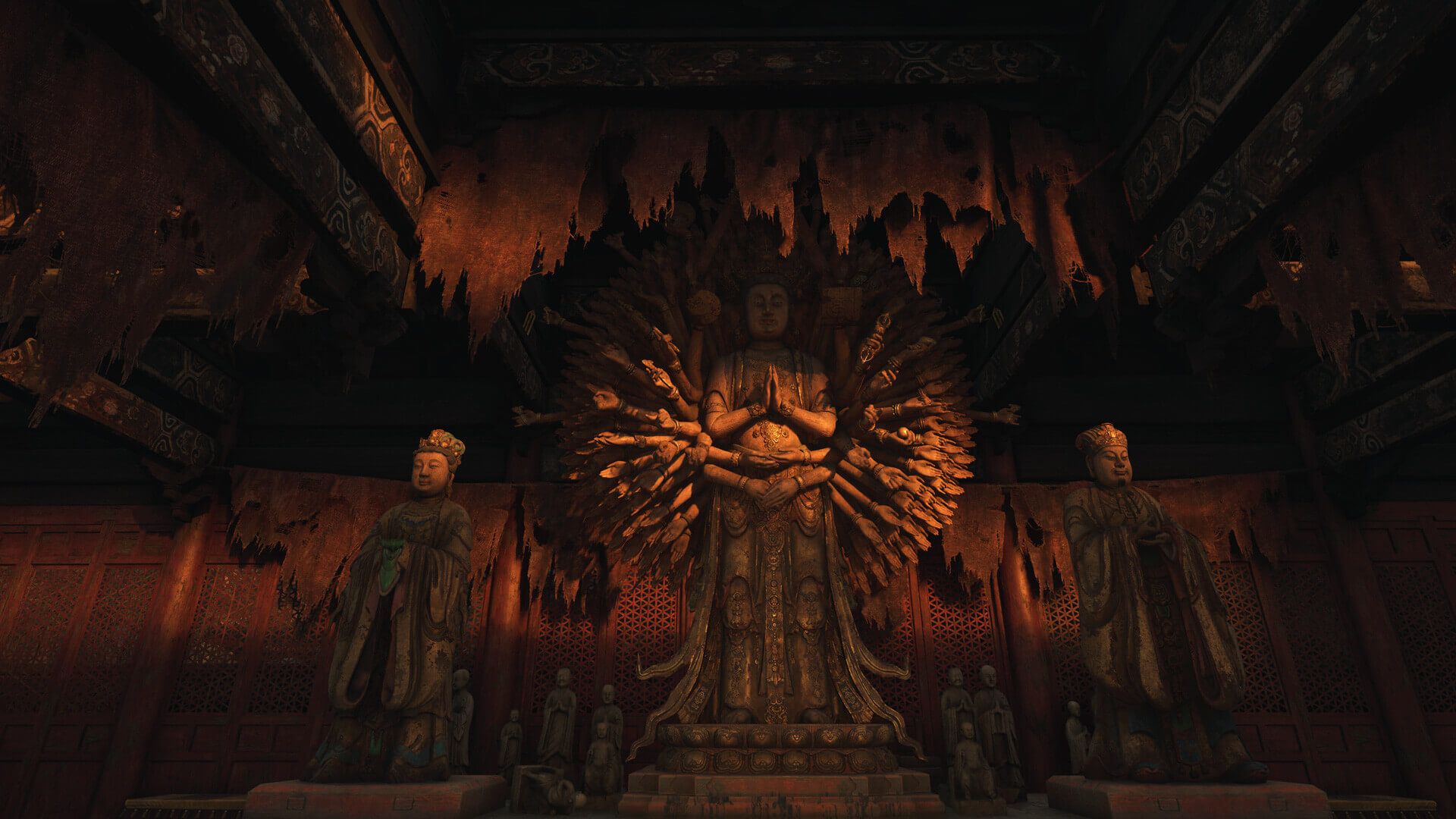 A statue of Buddha in Wuchang: Fallen Feathers