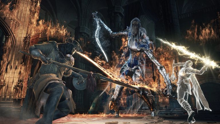 Players fighting the Dancer of the Boreal Valley boss in Kadokawa-owned From Software's Dark Souls III