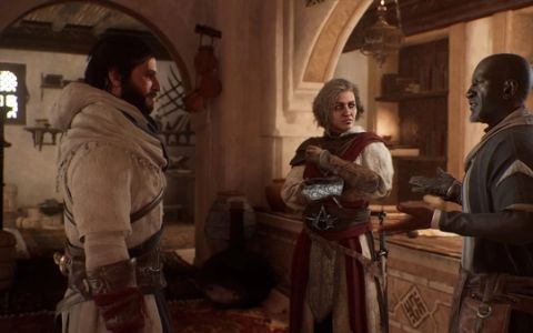 Three characters talking in Assassin's Creed Mirage