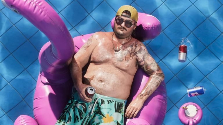 A man on a float with a can of beer in GTA 6