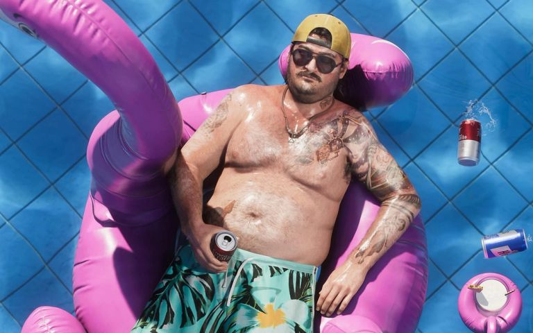 A man on a float with a can of beer in GTA 6