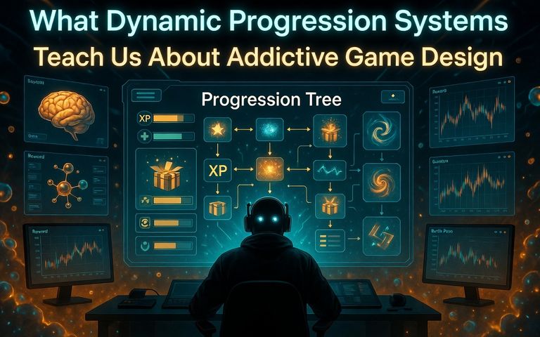 What Dynamic Progression Systems Teach Us About Addictive Game Design