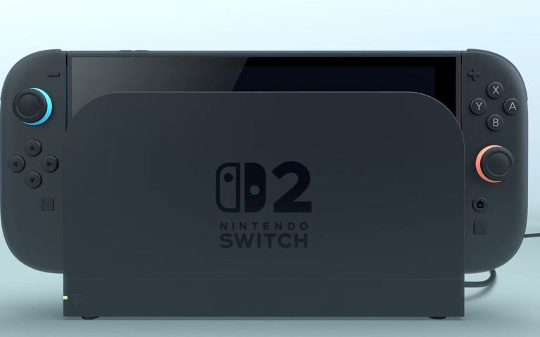 The Nintendo Switch 2 sitting in its dock