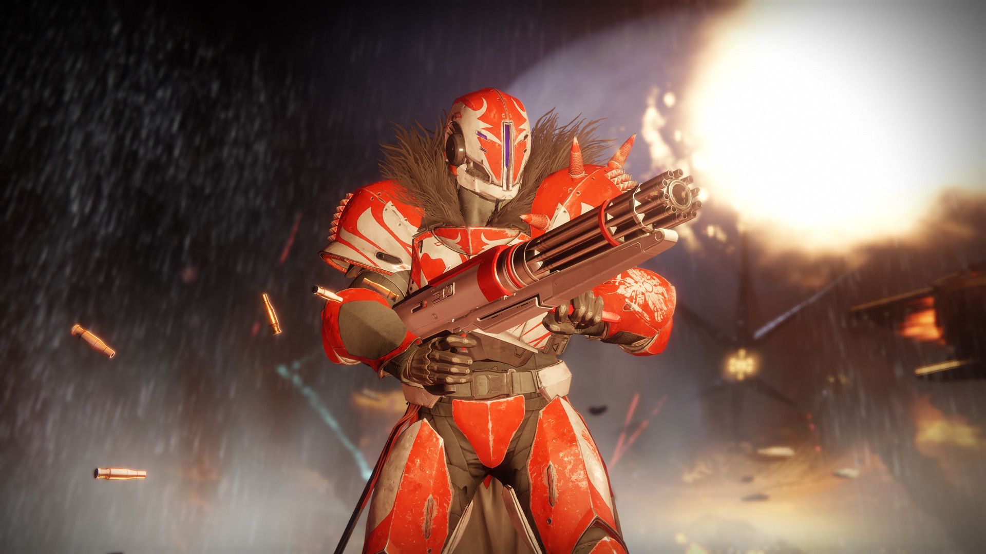 A character firing a gun in Destiny 2