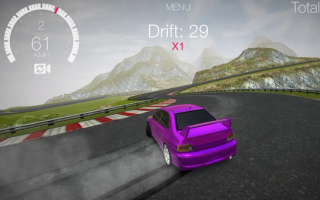 Drift Hunters gameplay screenshot — a tuned sports car mid-drift in the browser game