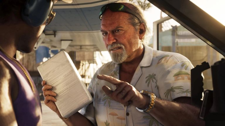 A man holding some papers and angrily pointing at another character in Grand Theft Auto 6