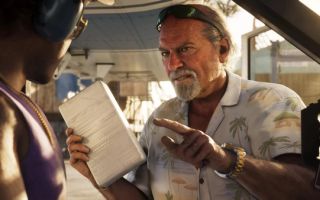 A man holding some papers and angrily pointing at another character in Grand Theft Auto 6