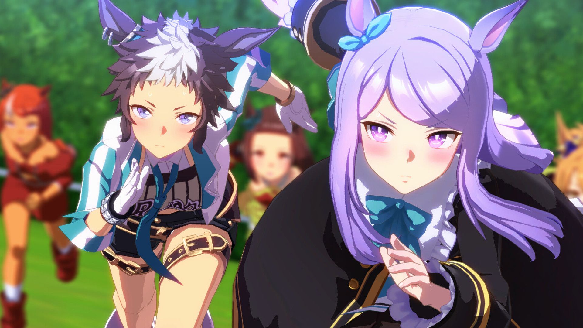 Two anime girls racing in Umamusume: Pretty Derby