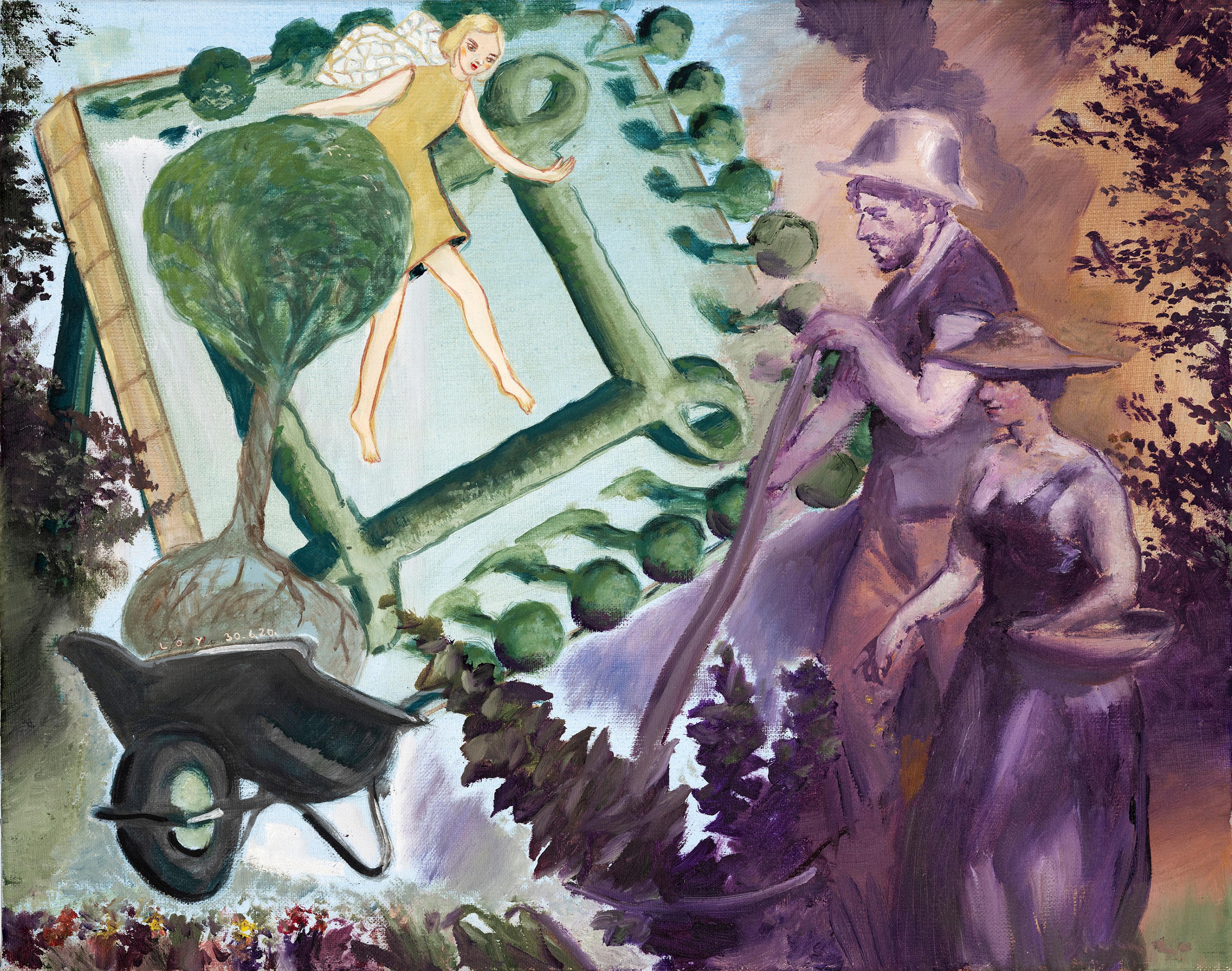 Collage aus: Rosa Loy, Neo Rauch, Anlage. Öl und Kasein auf Leinwand, 2020. Foto Uwe Walter, Berlin. © Rosa Loy, Neo Rauch, VG Bild-Kunst