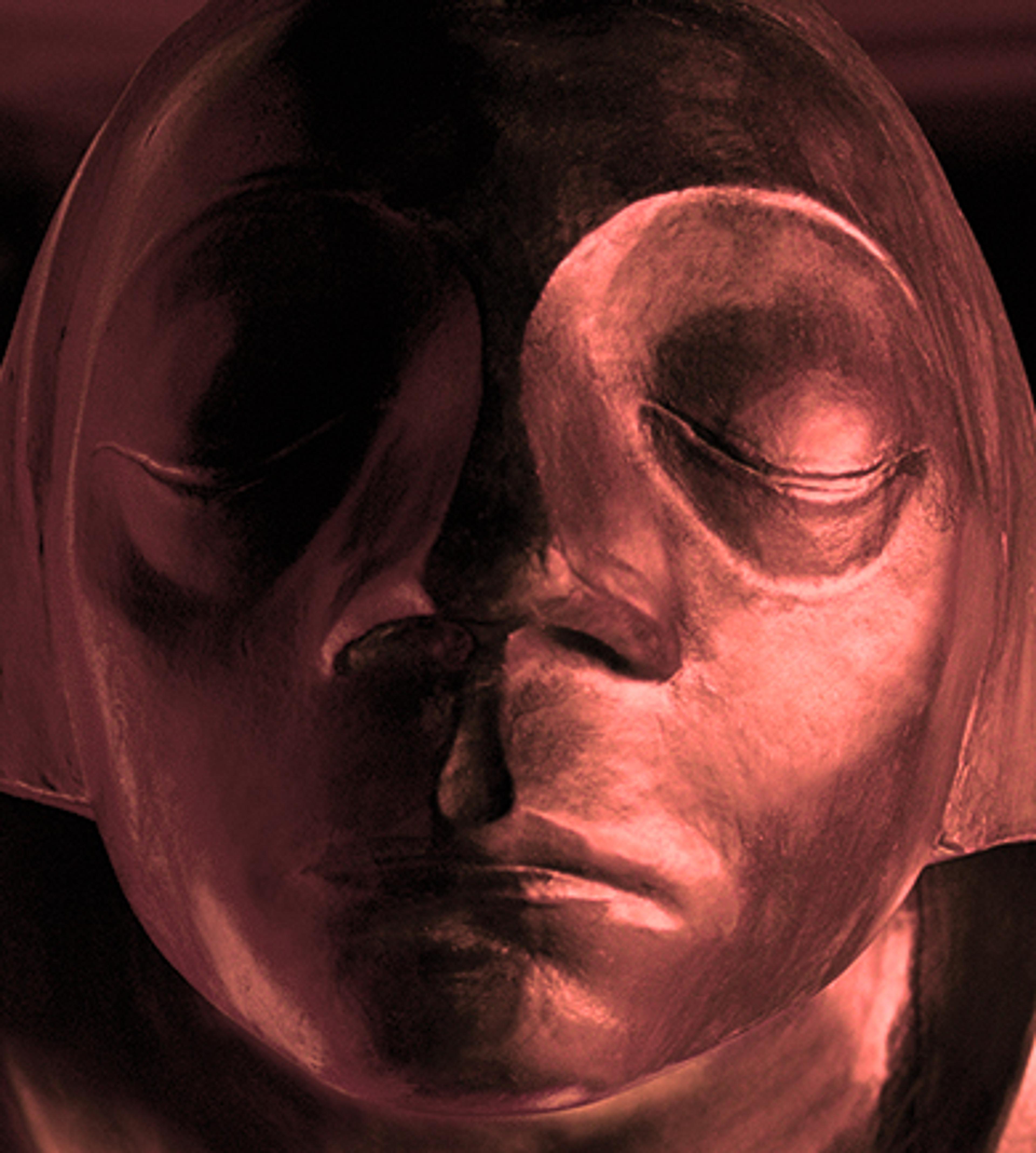 Bronzeguss Engelsgesicht
