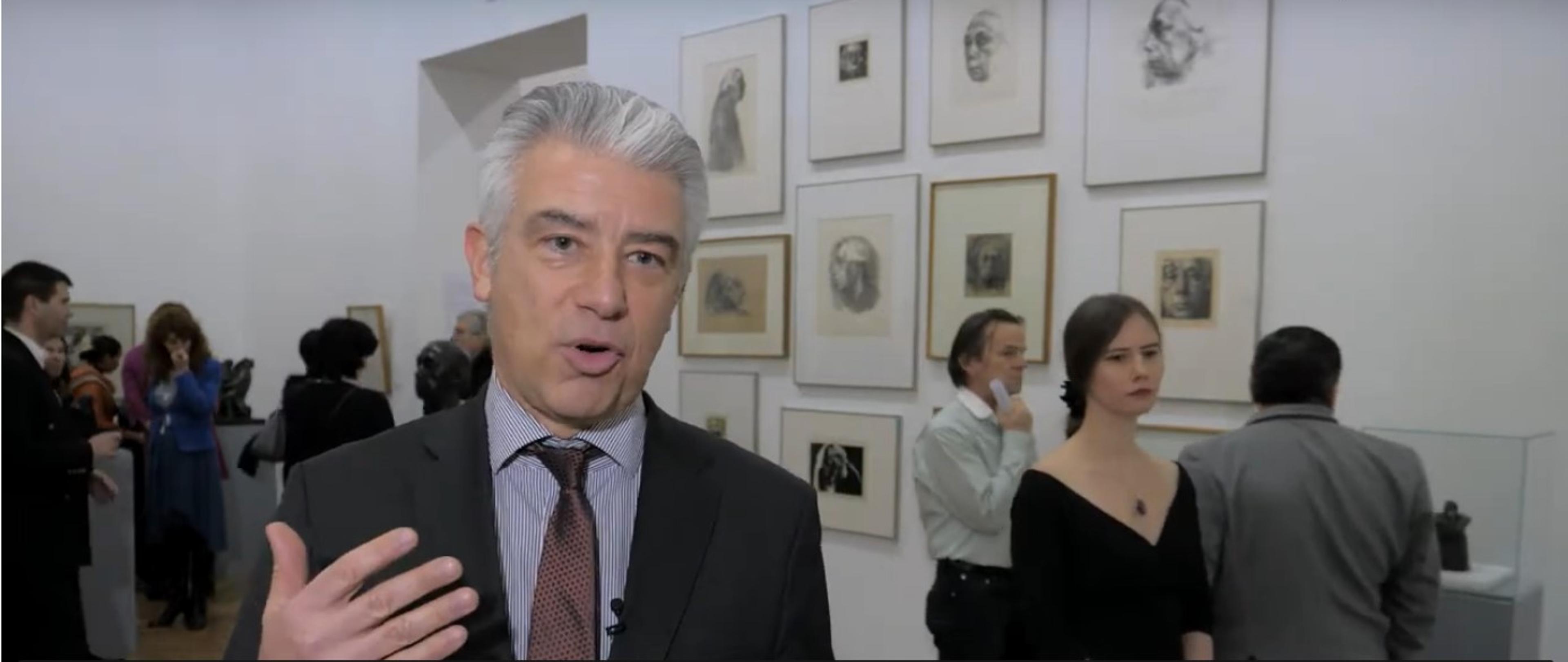 Deutscher Botschafter Dr. Ernst Reichel in der Ausstellung Barlach-Kollwitz Kiew 2018