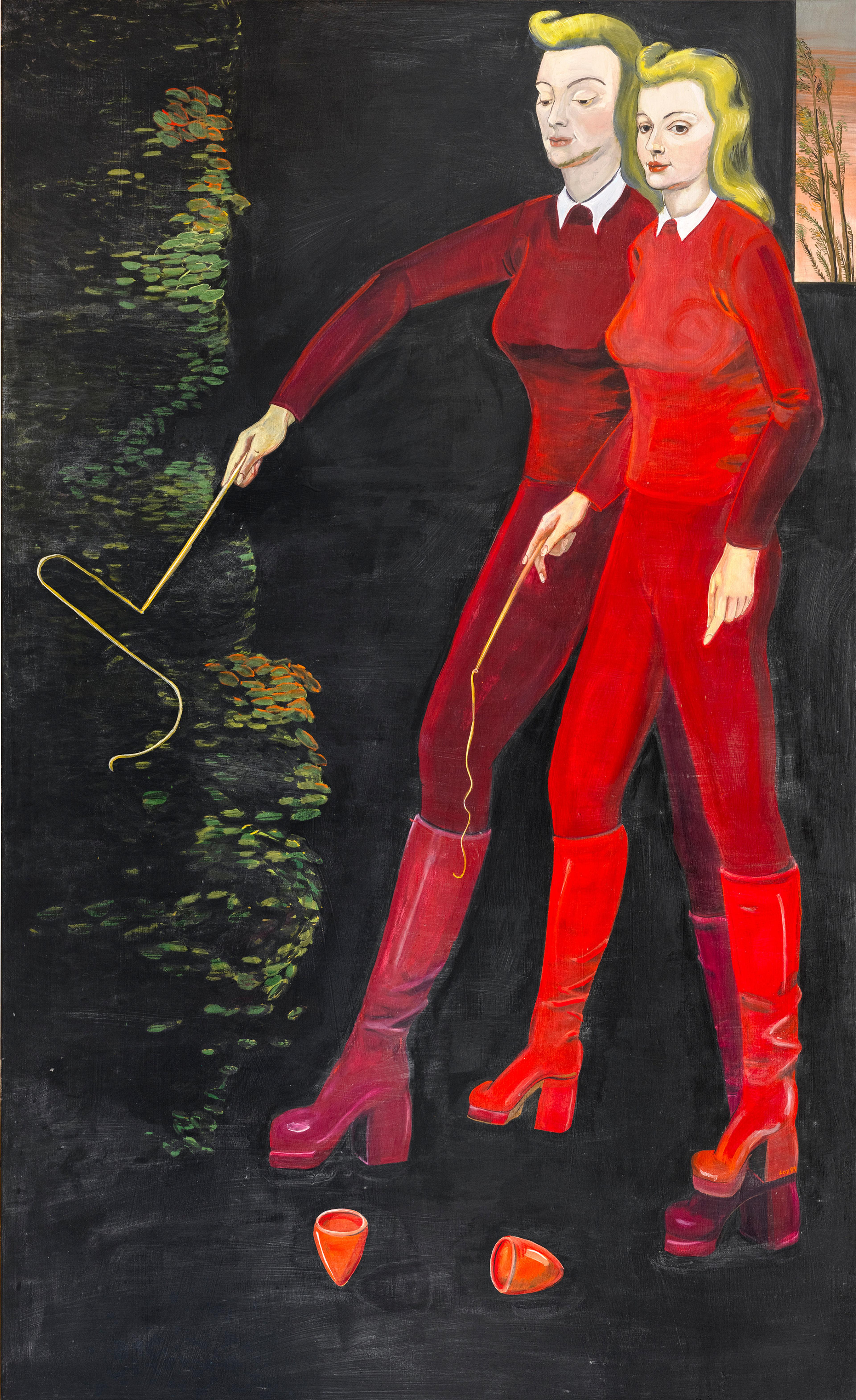 Rosa Loy, Spinning top, 1999. Casein on canvas, 190 x 110 cm. Photo Uwe Walter, Berlin. © Rosa Loy VG Bild-Kunst. Courtesy Rosa Loy, Galerie Kleindienst Leipzig 