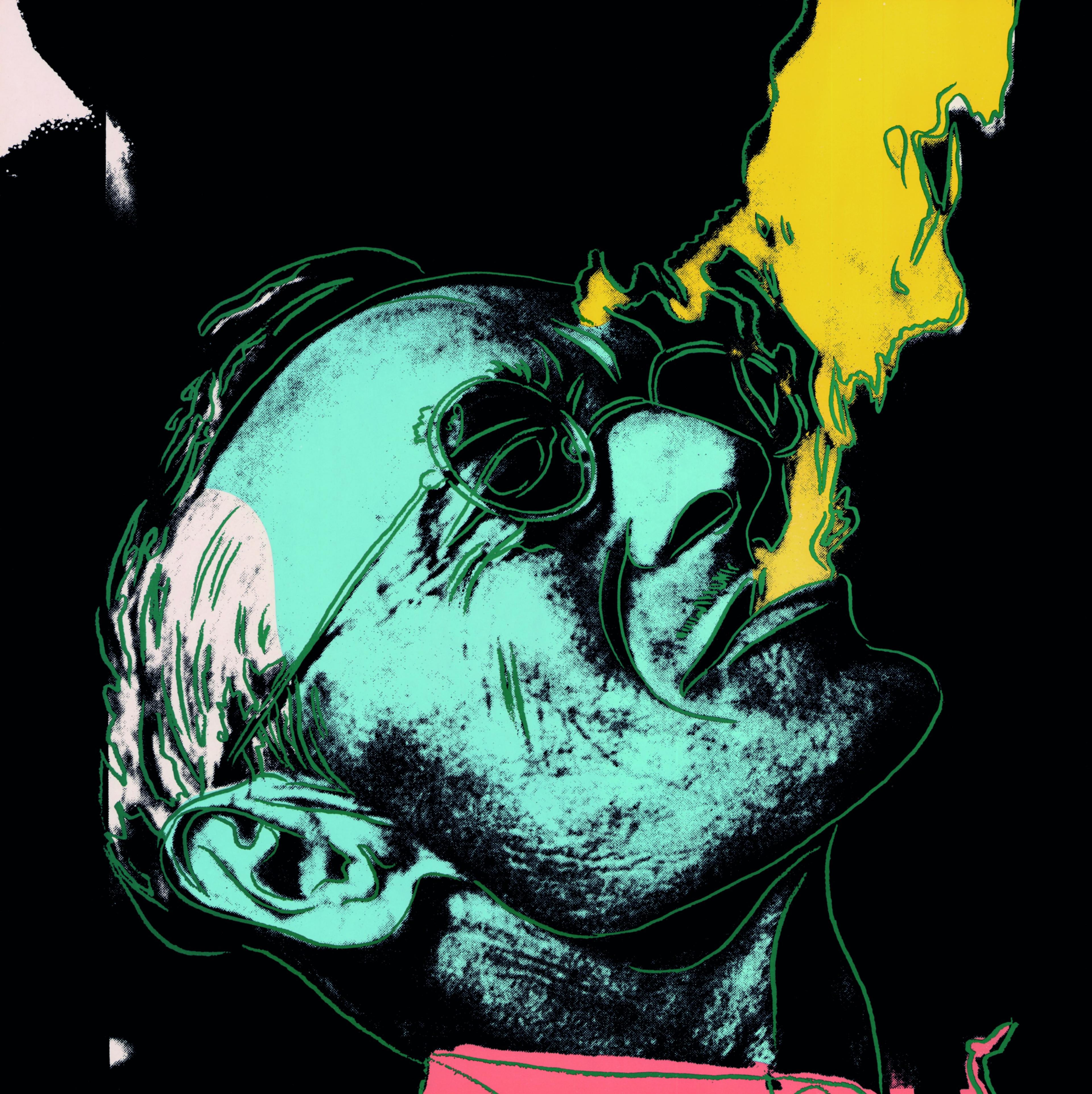 Darstellung von Hermann Hesse aus dessen Mund Rauch austritt