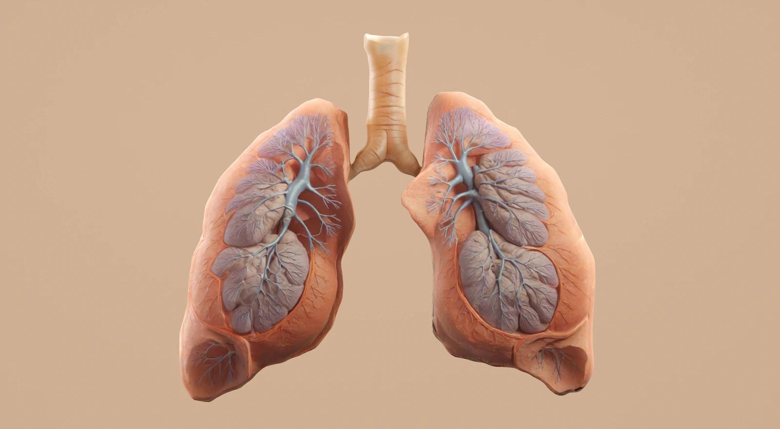 Anatomical model of human lungs