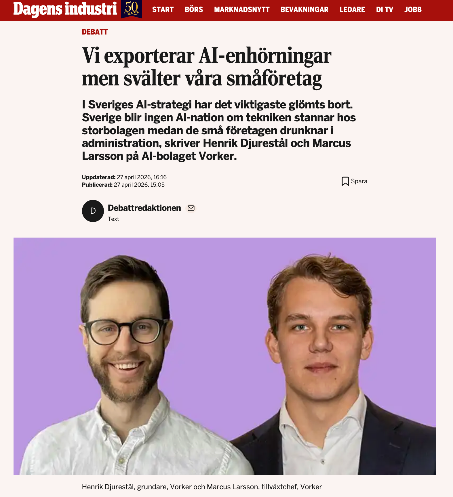 Vi exporterar AI-enhörningar men svälter våra småföretag