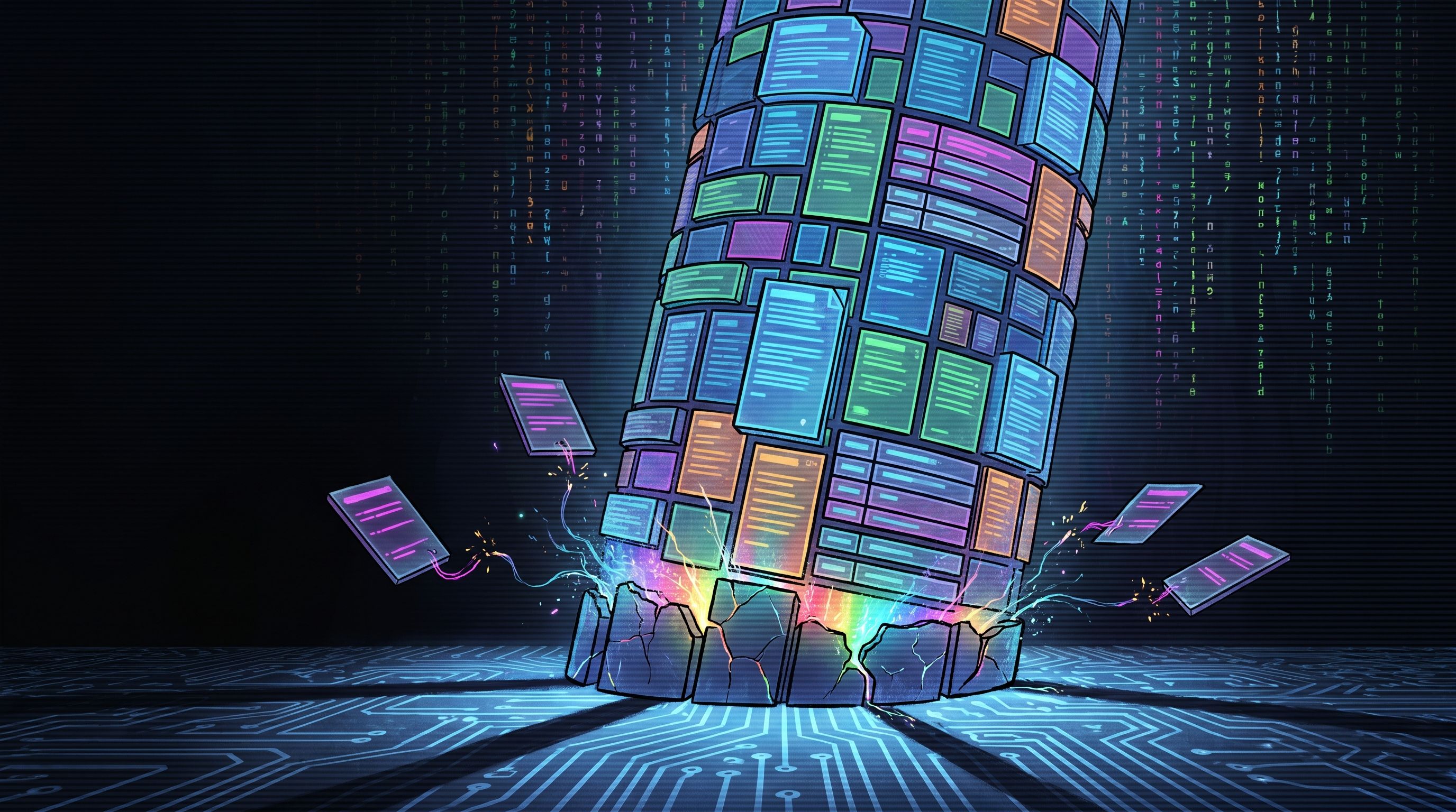 Monolith tower thats leaning over